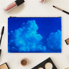 Deep Blue Clouds Cosmetic Bag (large) by okhismakingart