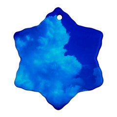 Deep Blue Clouds Ornament (snowflake) by okhismakingart