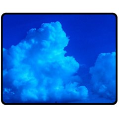 Deep Blue Clouds Double Sided Fleece Blanket (medium)  by okhismakingart