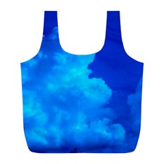 Deep Blue Clouds Full Print Recycle Bag (l) by okhismakingart