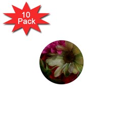 Grainy Green Flowers 1  Mini Magnet (10 pack) 