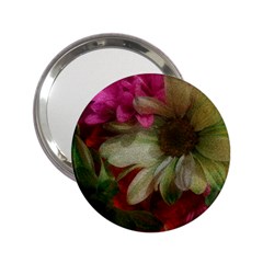 Grainy Green Flowers 2.25  Handbag Mirrors