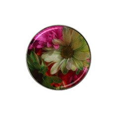 Grainy Green Flowers Hat Clip Ball Marker (4 pack)