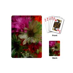 Grainy Green Flowers Playing Cards (Mini)