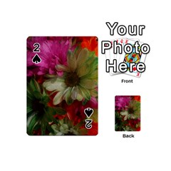 Grainy Green Flowers Playing Cards 54 (Mini)