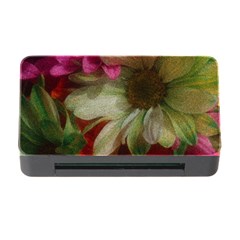 Grainy Green Flowers Memory Card Reader with CF