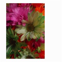 Grainy Green Flowers Small Garden Flag (Two Sides)