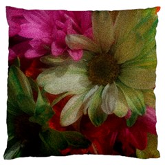 Grainy Green Flowers Large Cushion Case (Two Sides)