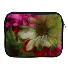 Grainy Green Flowers Apple iPad 2/3/4 Zipper Cases