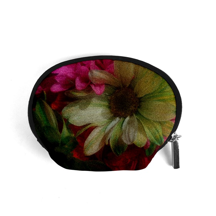 Grainy Green Flowers Accessory Pouch (Small)