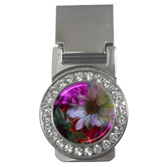 Grainy Green Flower (with Blue Tint) Money Clips (cz)  by okhismakingart