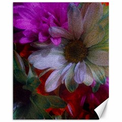 Grainy Green Flower (with Blue Tint) Canvas 16  X 20  by okhismakingart