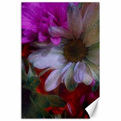 Grainy Green Flower (with Blue Tint) Canvas 24  X 36  by okhismakingart