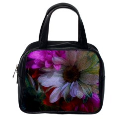 Grainy Green Flower (with Blue Tint) Classic Handbag (one Side) by okhismakingart