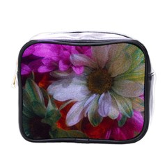 Grainy Green Flower (with Blue Tint) Mini Toiletries Bag (one Side) by okhismakingart