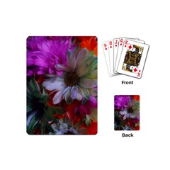 Grainy Green Flower (with Blue Tint) Playing Cards (mini) by okhismakingart