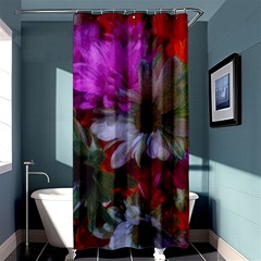 Grainy Green Flower (with Blue Tint) Shower Curtain 36  X 72  (stall)  by okhismakingart