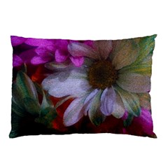 Grainy Green Flower (with Blue Tint) Pillow Case (two Sides) by okhismakingart