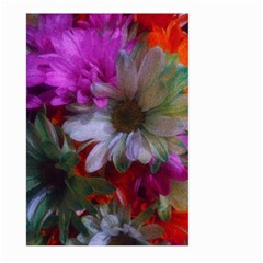 Grainy Green Flower (with Blue Tint) Large Garden Flag (two Sides) by okhismakingart