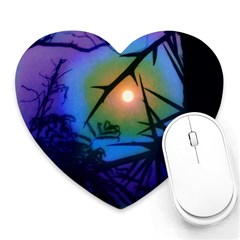 Rainbow Moon And Locust Tree Heart Mousepads by okhismakingart