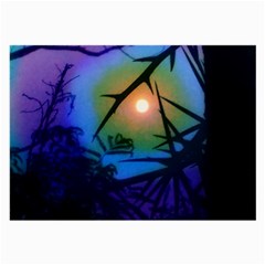 Rainbow Moon And Locust Tree Large Glasses Cloth by okhismakingart