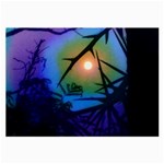 Rainbow Moon and Locust Tree Large Glasses Cloth Front