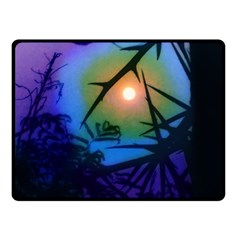 Rainbow Moon And Locust Tree Fleece Blanket (small) by okhismakingart