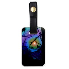 Rainbow Moon And Locust Tree Luggage Tags (one Side)  by okhismakingart