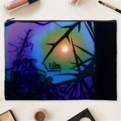 Rainbow Moon And Locust Tree Cosmetic Bag (xxxl) by okhismakingart