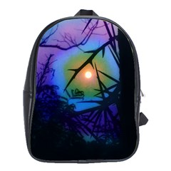 Rainbow Moon And Locust Tree School Bag (xl) by okhismakingart