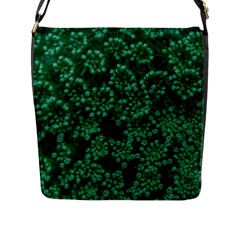 Green Queen Anne s Lace (up Close) Flap Closure Messenger Bag (l) by okhismakingart