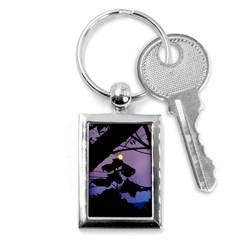 Moon And Catalpa Tree Key Chains (rectangle)  by okhismakingart