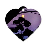 Moon and Catalpa Tree Dog Tag Heart (Two Sides) Front