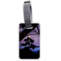 Moon And Catalpa Tree Luggage Tags (one Side)  by okhismakingart