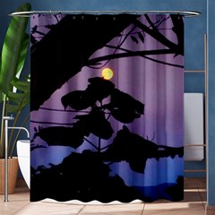 Moon And Catalpa Tree Shower Curtain 60  X 72  (medium)  by okhismakingart