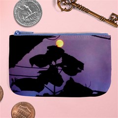 Moon And Catalpa Tree Large Coin Purse by okhismakingart