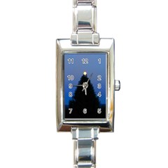 Tree and Moon Rectangle Italian Charm Watch