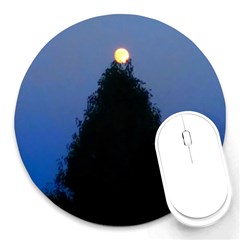 Tree and Moon Round Mousepads