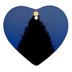 Tree And Moon Ornament (heart) by okhismakingart