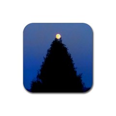 Tree and Moon Rubber Coaster (Square) 