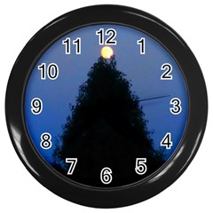 Tree and Moon Wall Clock (Black)