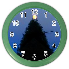 Tree And Moon Color Wall Clock by okhismakingart