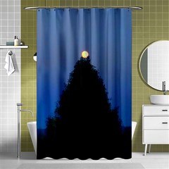 Tree and Moon Shower Curtain 48  x 72  (Small) 