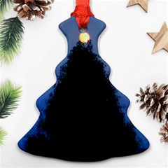 Tree and Moon Christmas Tree Ornament (Two Sides)