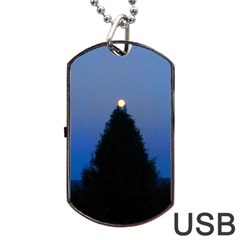 Tree and Moon Dog Tag USB Flash (One Side)