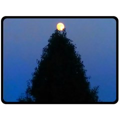 Tree and Moon Double Sided Fleece Blanket (Large) 