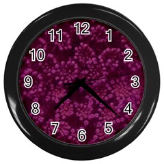 Dark Pink Queen Anne s Lace (up Close) Wall Clock (black) by okhismakingart