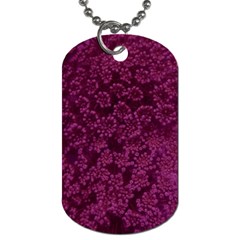 Dark Pink Queen Anne s Lace (up Close) Dog Tag (two Sides) by okhismakingart