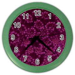 Dark Pink Queen Anne s Lace (up Close) Color Wall Clock by okhismakingart