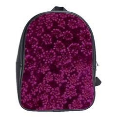 Dark Pink Queen Anne s Lace (up Close) School Bag (large) by okhismakingart